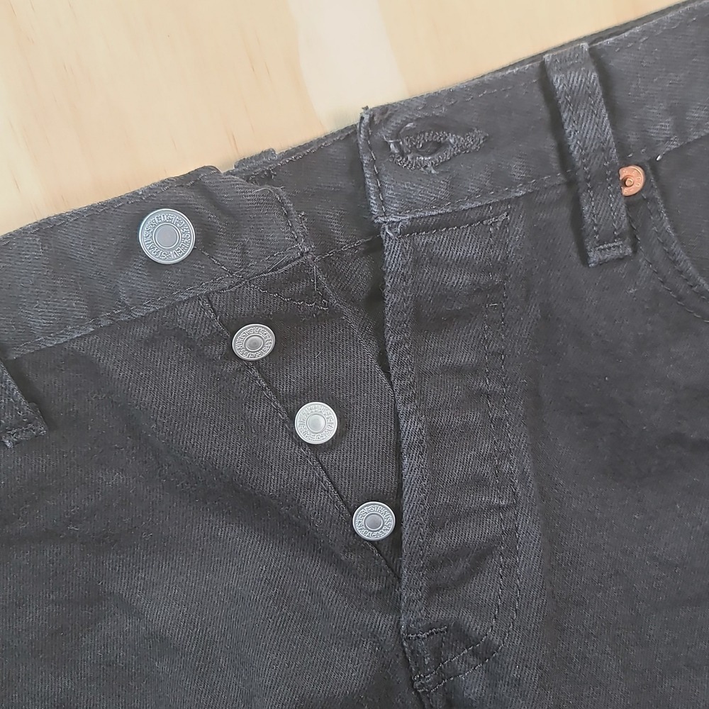 Levis Strauss 501 Denim Jean Shorts‎ Mens 30x9 Black "9 Button Fly Dark Wash NWT - Picture 2 of 16